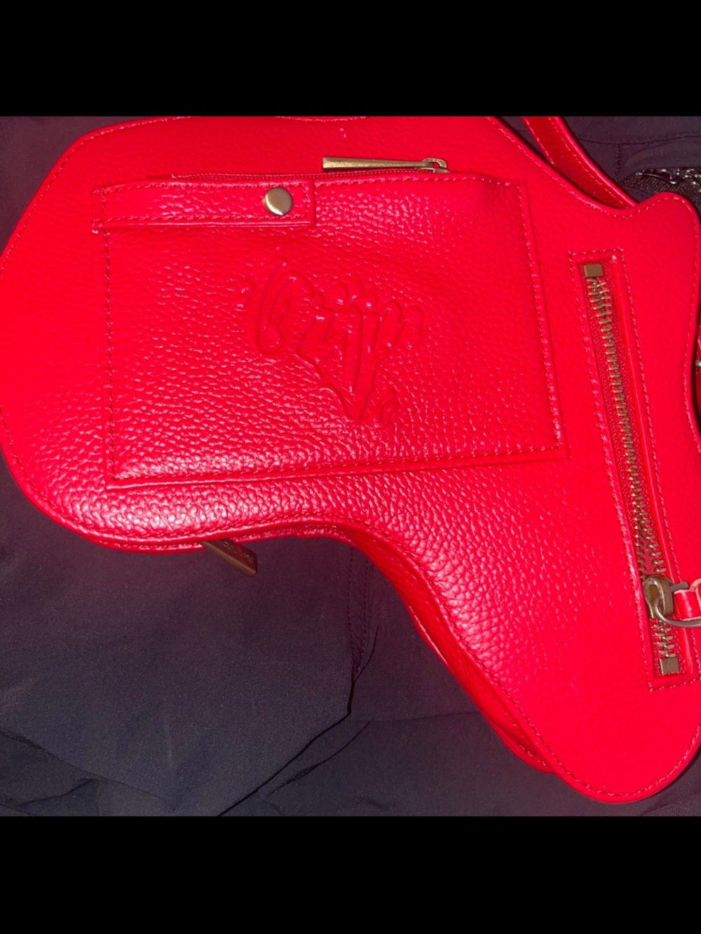 Orijjin Red leather Women’s Textured  Bag with Front Pocket Orijin Africa